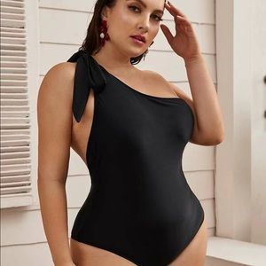 Black one piece swim suit